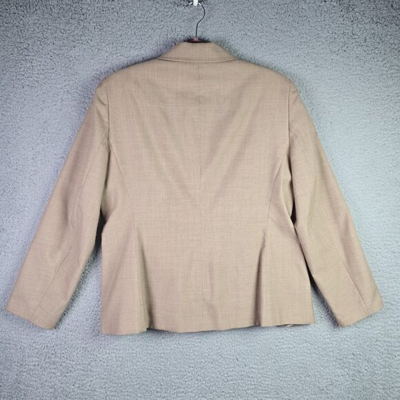 VTG Jones New York Womens Blazer 12 Beige Wool Blend Checkerboard Classic - Picture 14 of 16